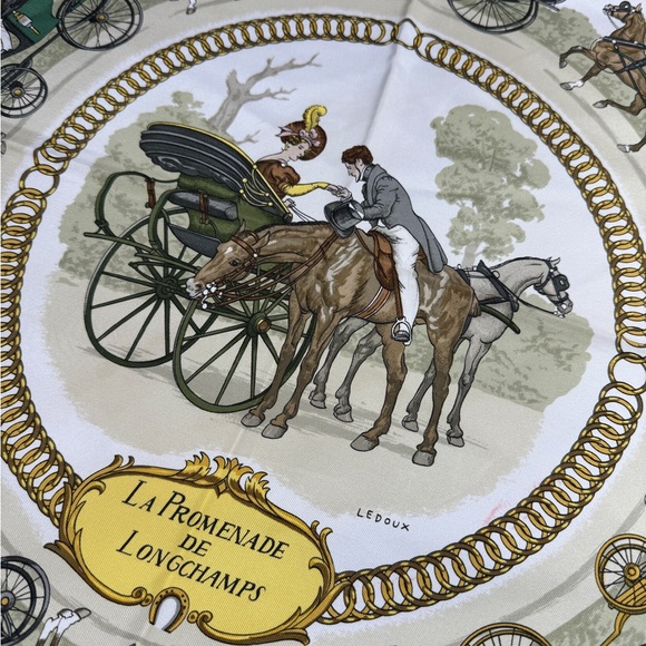 ERMES CARRÉ 90 LA PROMENADE DE LONGCHAMPS Silk Scarf - Picture 8 of 8